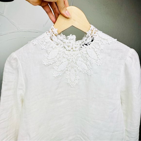 Zara Linen Crochet Top - Picture 7 of 16